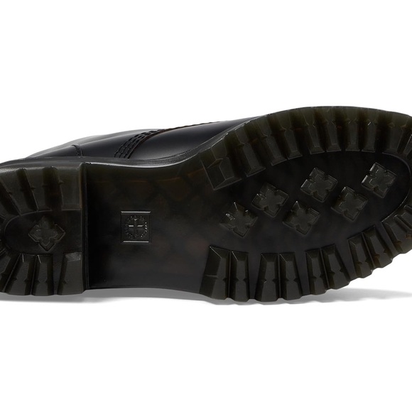 Dr Martens Leona Nubuck Leather Platform Combat Boots Woman Black NEW - Picture 3 of 9